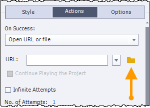 the open url or file action