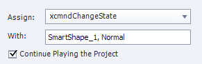 assign xcmndChangeState with SmartShape_1, Normal